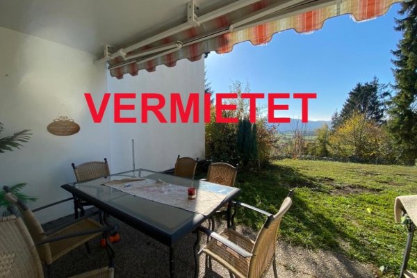 VERMIETET i. 2023 - In ruhiger, sonniger Lage, Blick, 3-Zi-Whg, ca. 87 m² Wohnfl., Gartenterrasse, Grst-Anteil, Böden, Fenster erneuert, Kfz-Stellplatz