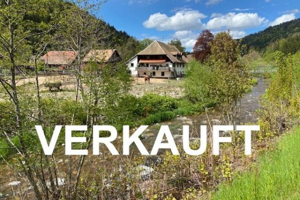 VERKAUFT i. 2021 - KEINE KÄUFERMAKLERGEBÜHR! Schwarzwald-Idyll, eingebettet i. Bachlauf, Naturlandschaft, Pferdehaltung, Offenstall, eigener Quellbrunnen (Wassernutzungsrecht), freier Blick vom EG-Zi. u. Sonnenbalkon auf Pferdeweide, Kunst, ZH