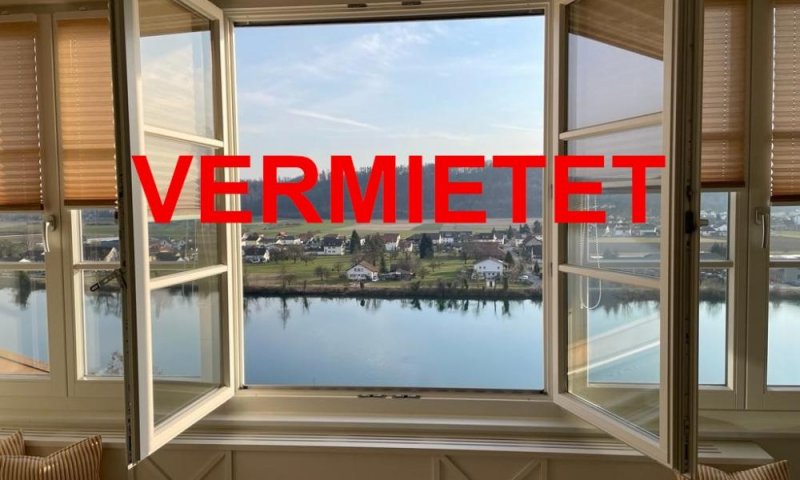 VERMIETET i. 2026 - Waldshut-Innenstadt, Rheinstraße, Panoramarheinblick, energetisch sanierte, lichtdurchflutete Studio-Whg., ca. 89 m² Wohnfl., exklusive, hochwertige, EBK Essbar, Einbauten, Galerie