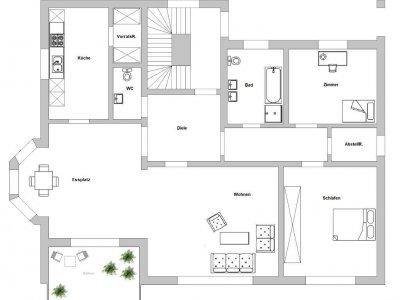 Grosszügig geschnittene 3-4-Zi-ETW, Waldshut-Schmitzingen, Balkon, Erker, EBK, Schwedenofen, beliebte kleine individuelle Wohnanlage mit 3 Wohneinheiten, Garage