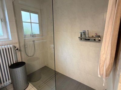 Zentral gelegene 3-Zi-Whg Waldshut, fussläufig Bhf / Kaiserstraße Einkauf, hochwertige EBK, bodenebene Dusche, Badeinbauten, Balkon, eig. Hz, 3fach-Vergl., Parkett, sof., Einzelgarage