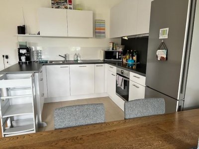 Energetisch aktuelle 3-Zi-Terrassen-Whg, 3fach-Verglasung, Parkett, schickes Bad, ruhige sonnige Lage, ebenerdig zugänglich, grosse Sonnenterrasse, Rasengrst., fussläufig zum Einkauf